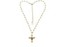 Collana Rosario (42cm) + croce reticolo con sacro cuore