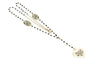 Collana Rosario + cuore con rosa nera