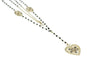 Collana Rosario + cuore con rosa nera