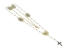 Collana Rosario + cuore con rosa nera + maglie con rosa