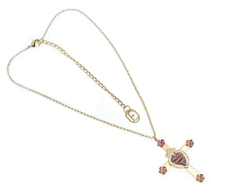 Girocollo + croce con rose e sacro cuore