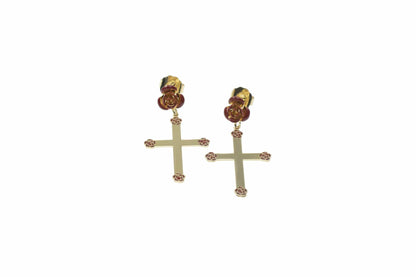 Orecchini Croce + rose