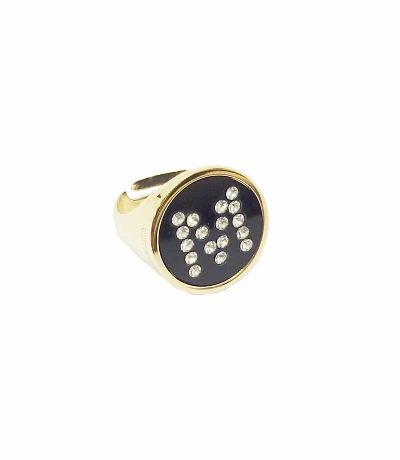 nuagedetoiles anello Anello lettera con strass
