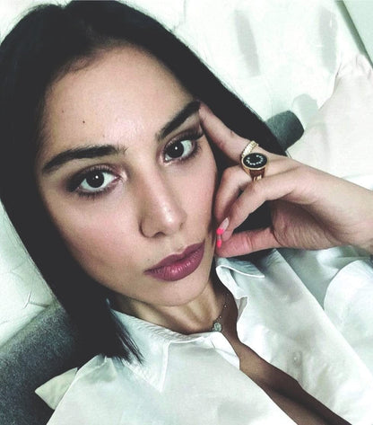 nuagedetoiles anello Anello lettera con strass