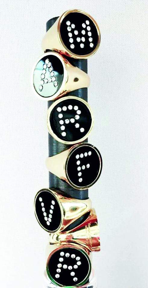 nuagedetoiles anello Anello lettera con strass