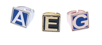 nuagedetoiles Anello Anello Lettera Stampatello