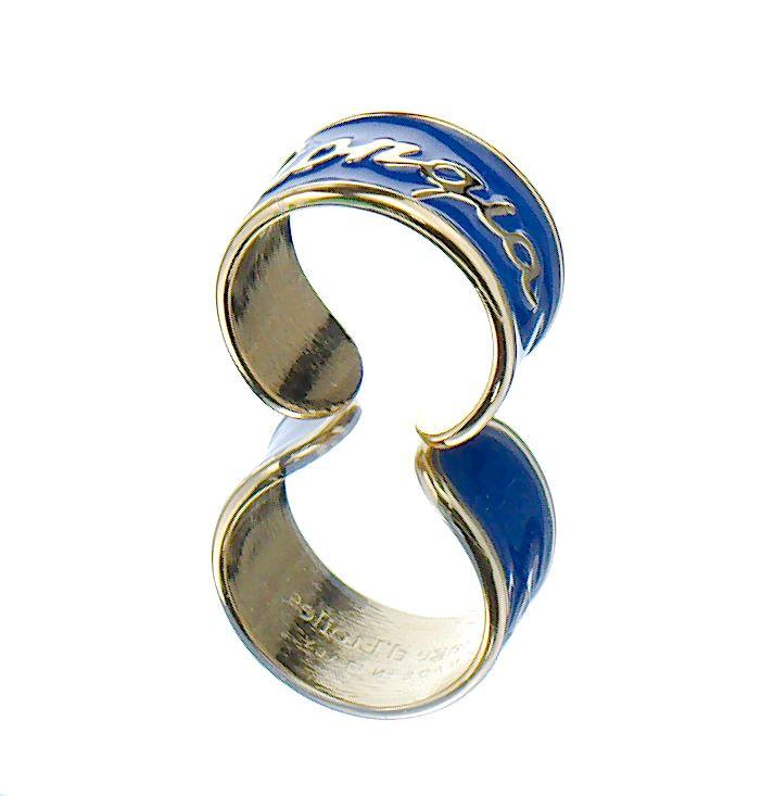 nuagedetoiles Anello nome personalizzabile smaltato Corsivo