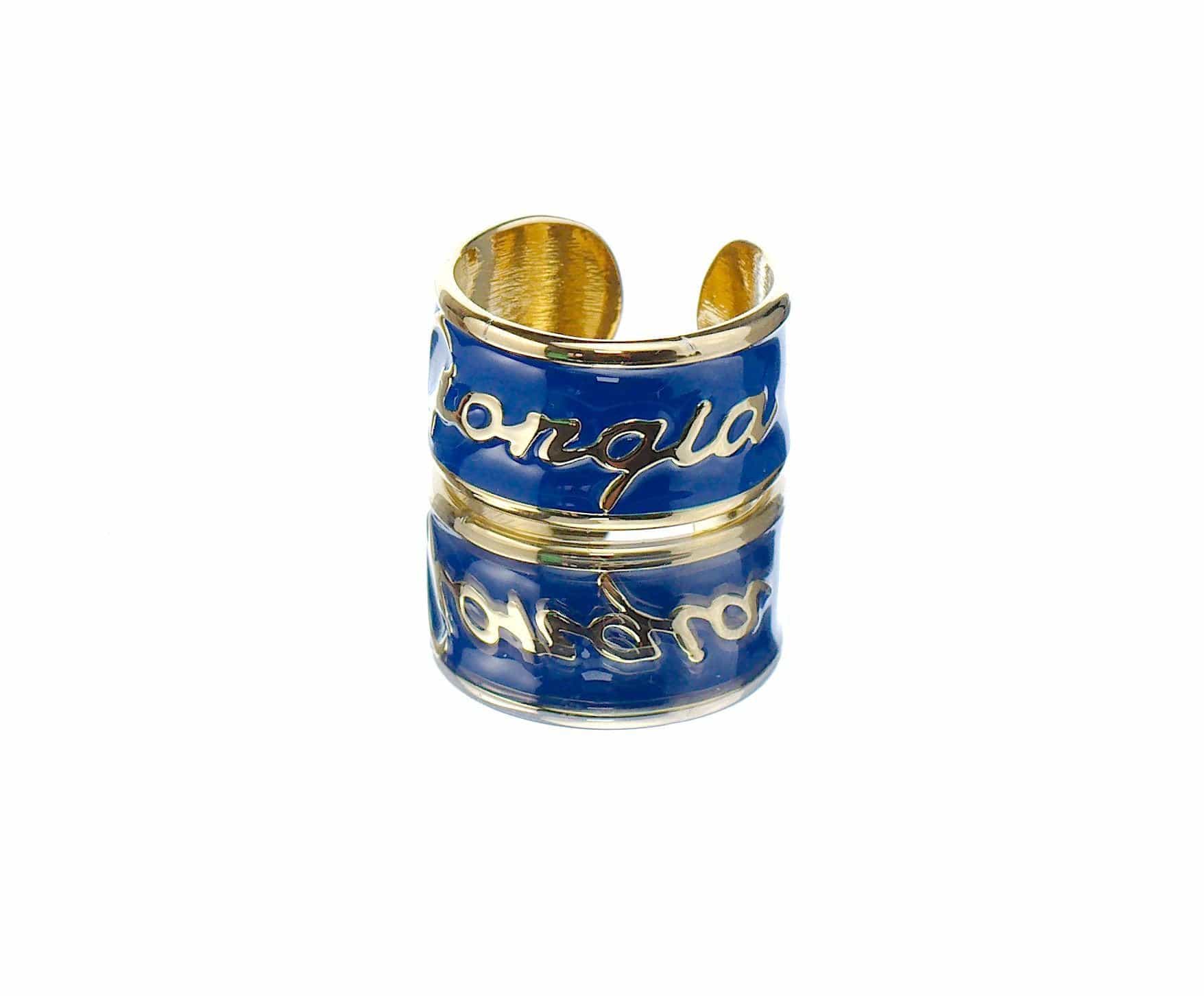 nuagedetoiles Anello nome personalizzabile smaltato Corsivo