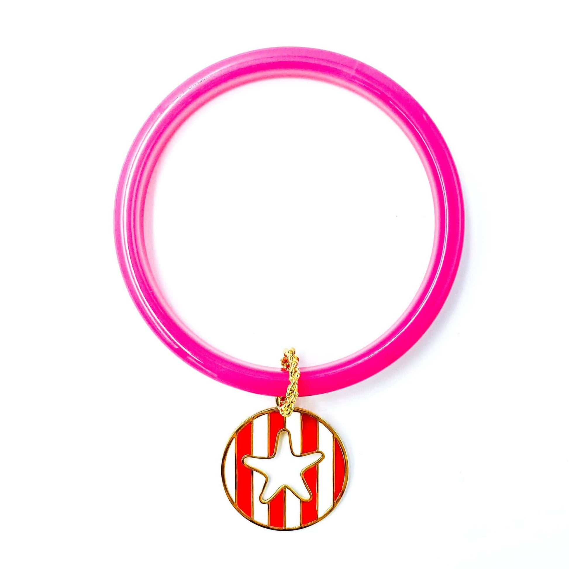 nuagedetoiles bangle plexi fuxia stella a righe