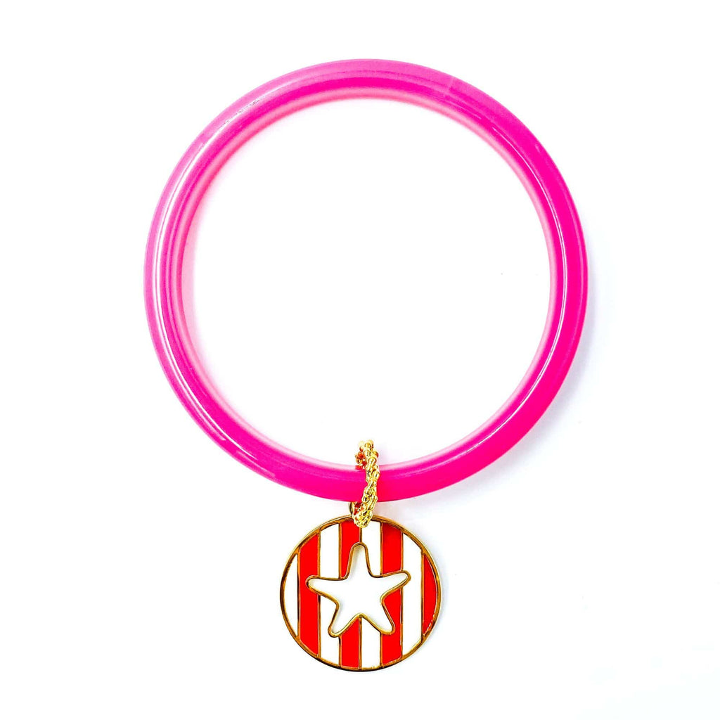 nuagedetoiles bangle plexi fuxia stella a righe