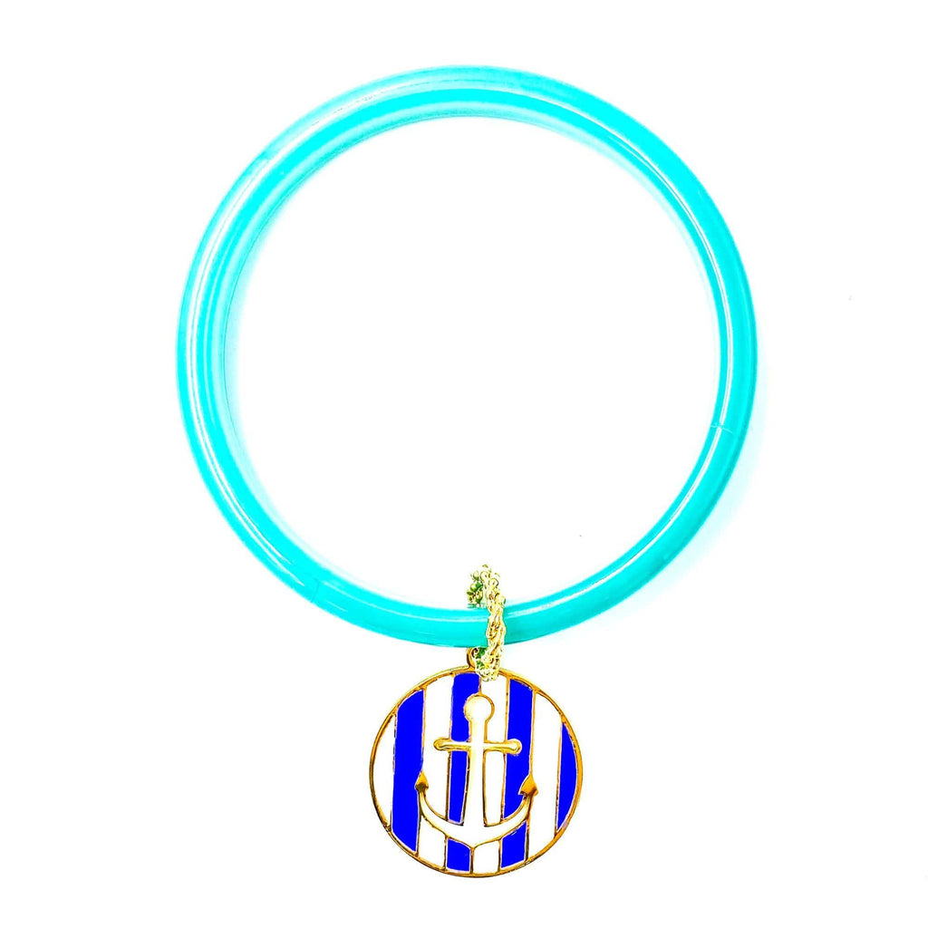 nuagedetoiles bangle plexi turchese ancora a righe