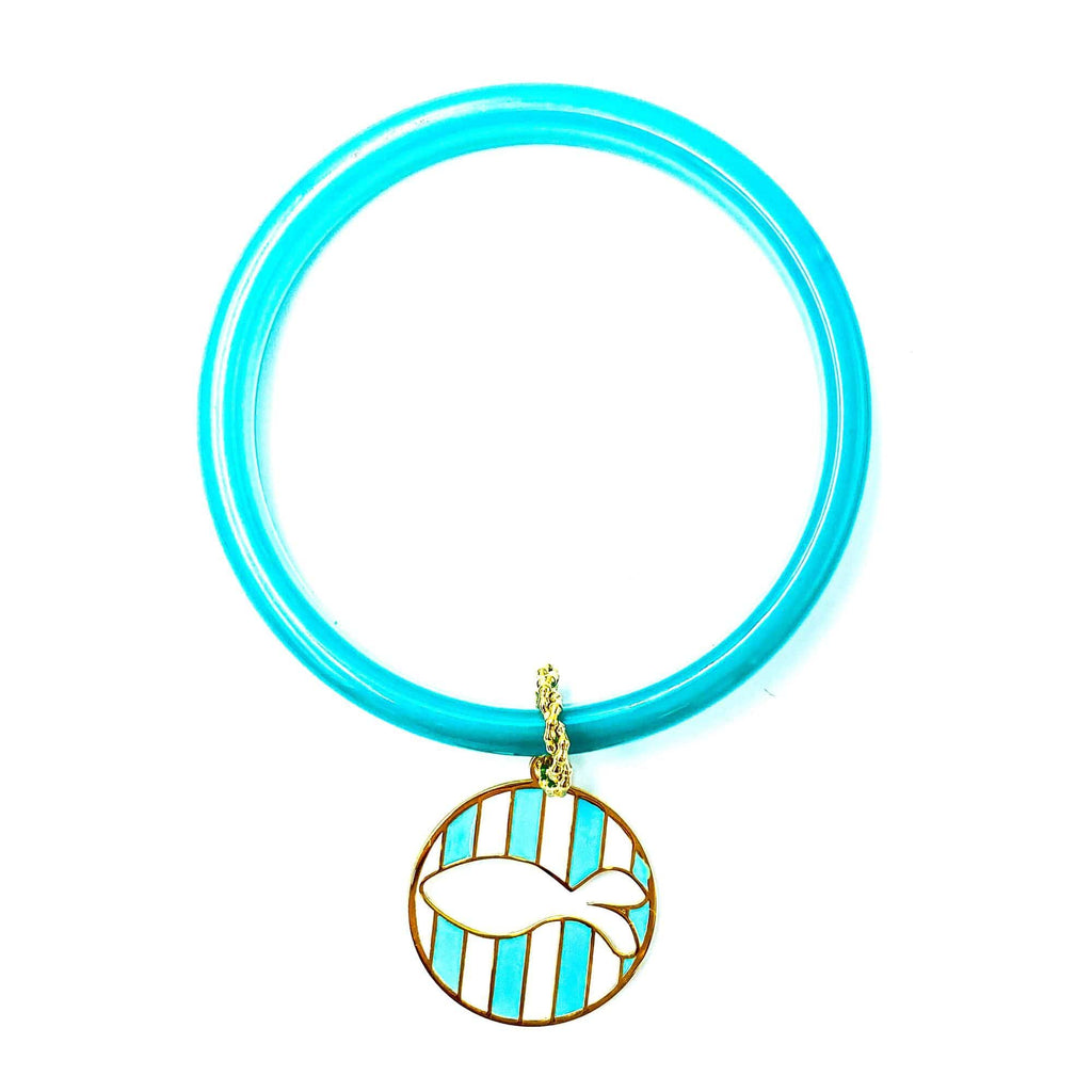 nuagedetoiles bangle plexi turchese pesce a righe