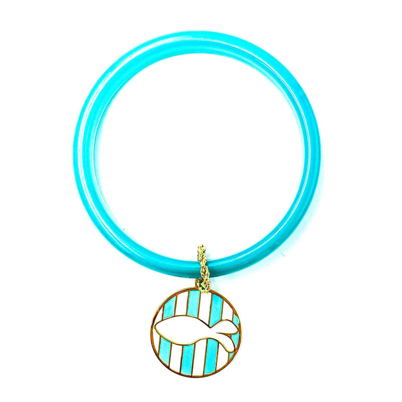 nuagedetoiles bangle plexi turchese pesce a righe