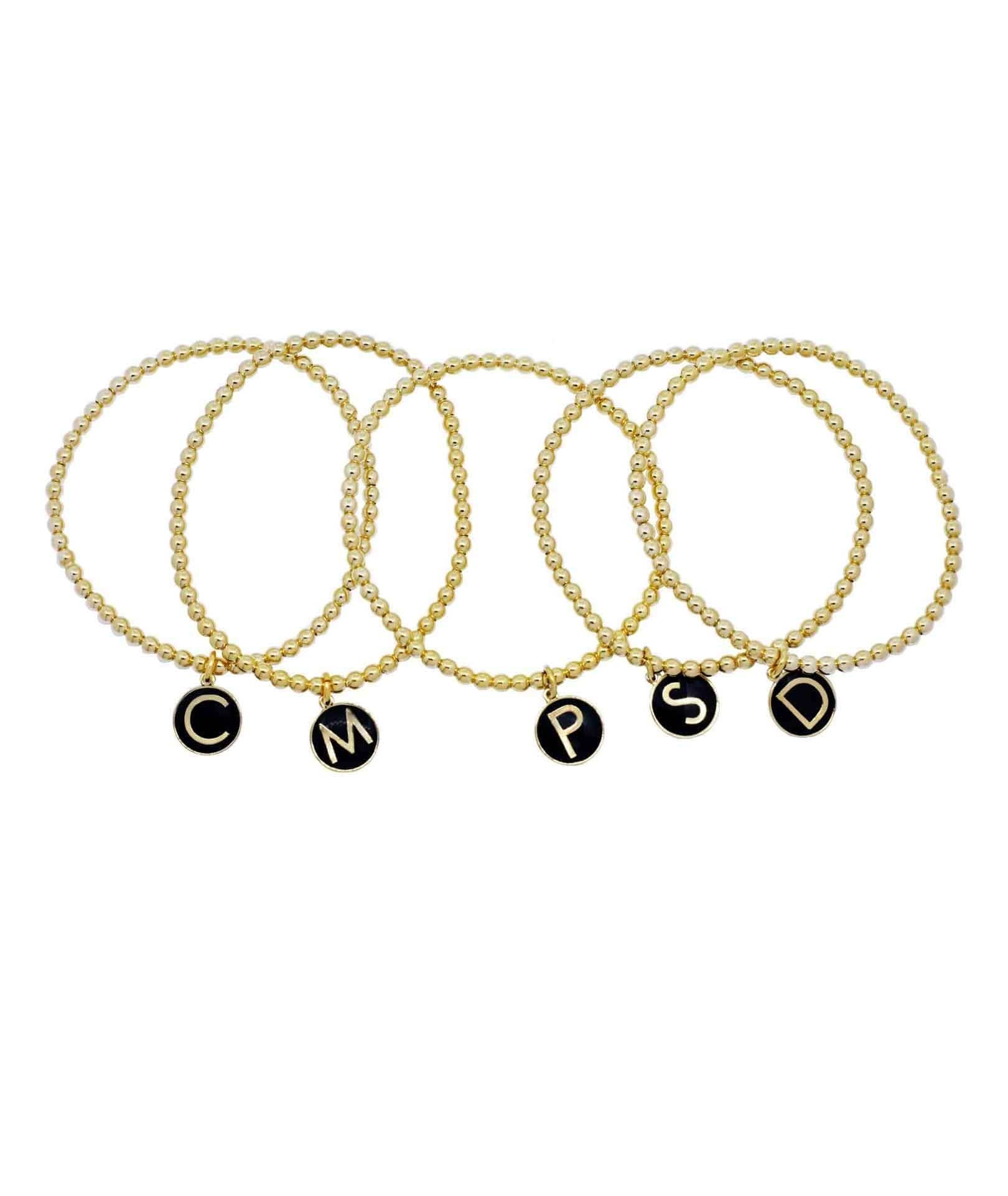 nuagedetoiles Bracciale elastico lettera piccola