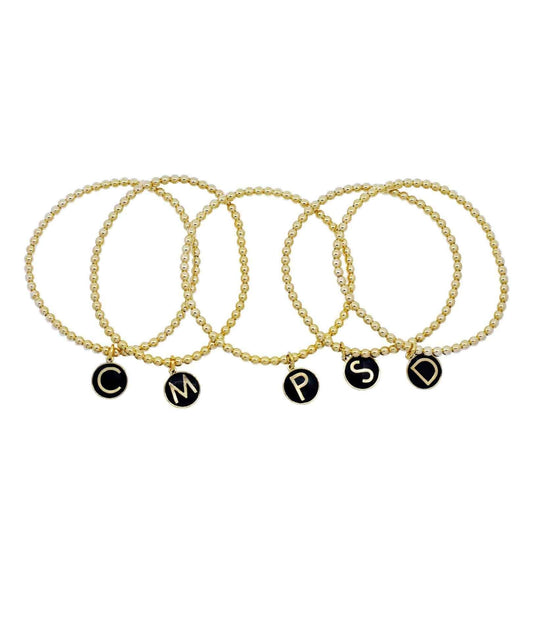 nuagedetoiles Bracciale elastico lettera piccola