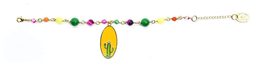 nuagedetoiles Bracciale Ovale Cactus con pietre