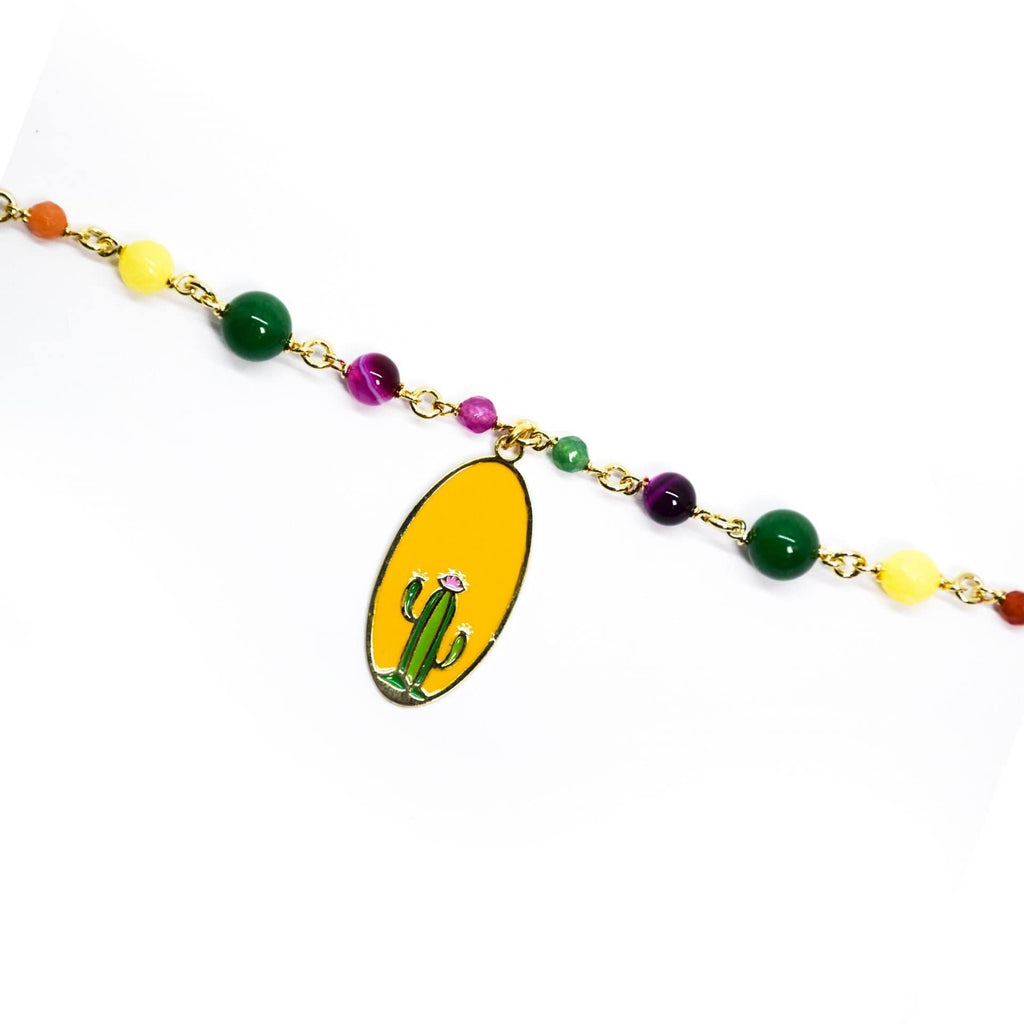 nuagedetoiles Bracciale Ovale Cactus con pietre