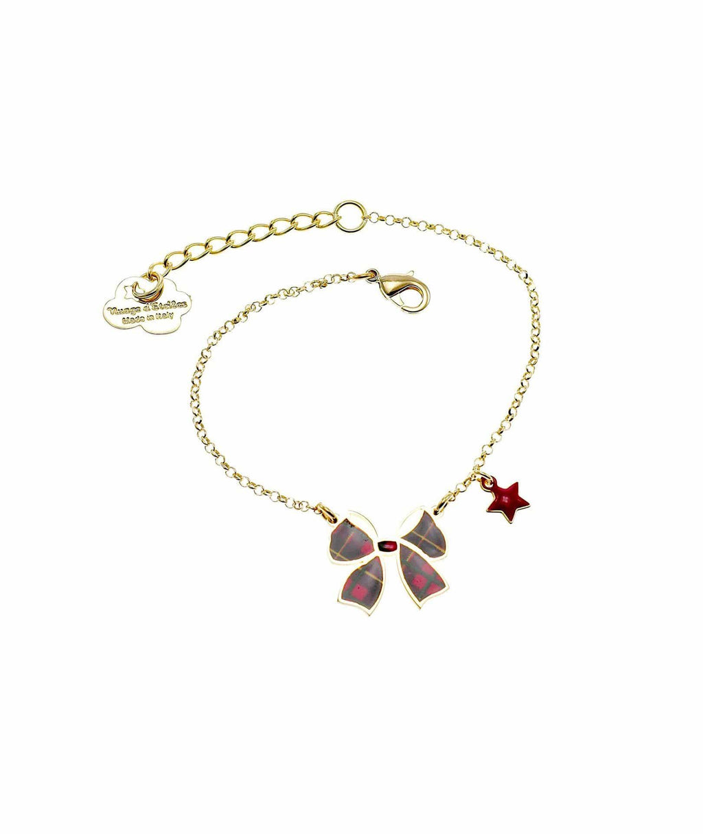 nuagedetoiles Bracciale papillon tartan con stellina