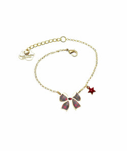 nuagedetoiles Bracciale papillon tartan con stellina