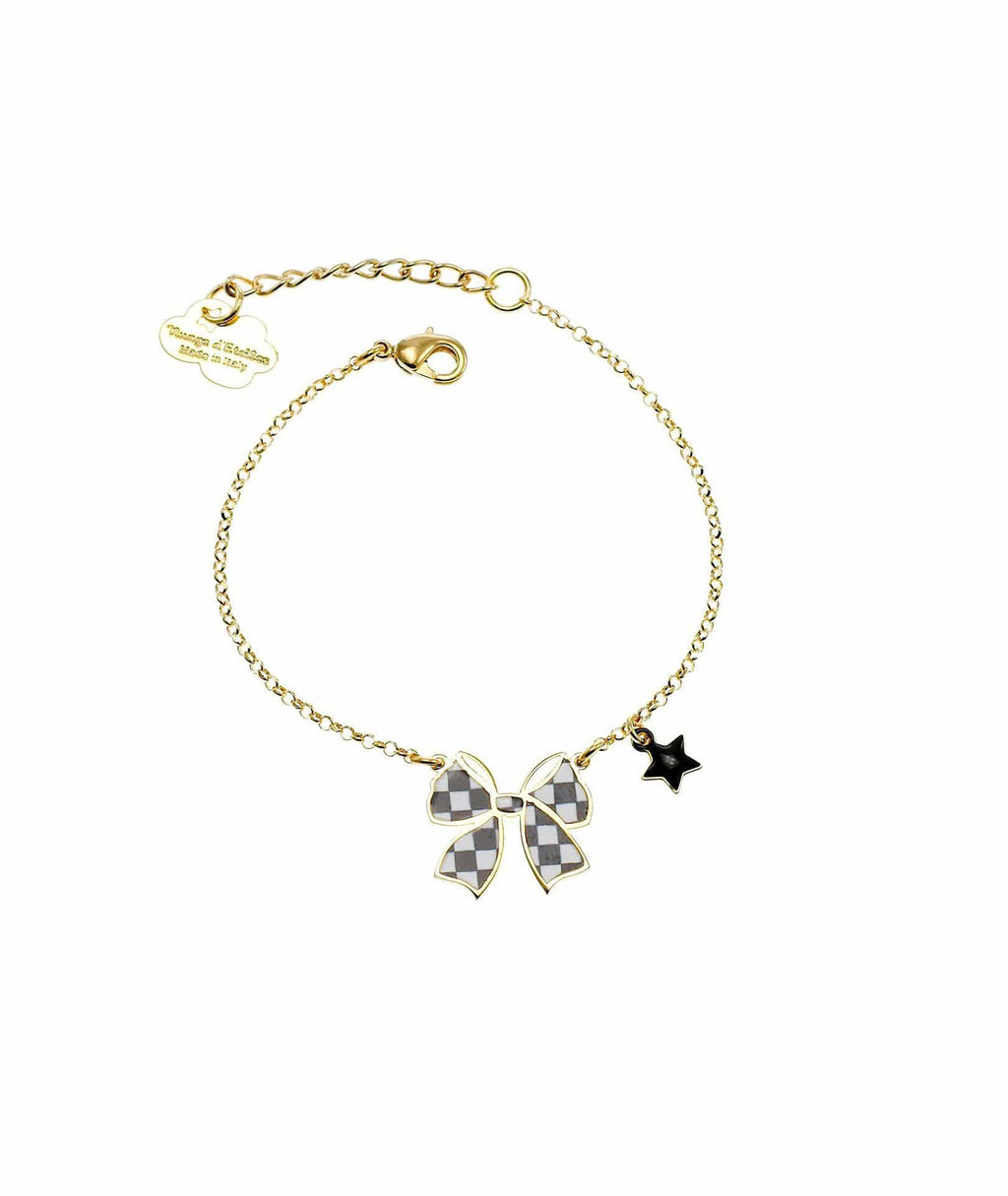 nuagedetoiles Bracciale papillon tartan con stellina
