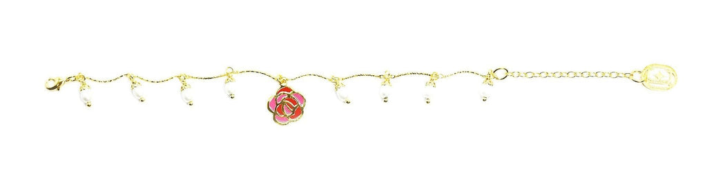 nuagedetoiles Bracciale Rosa con perle