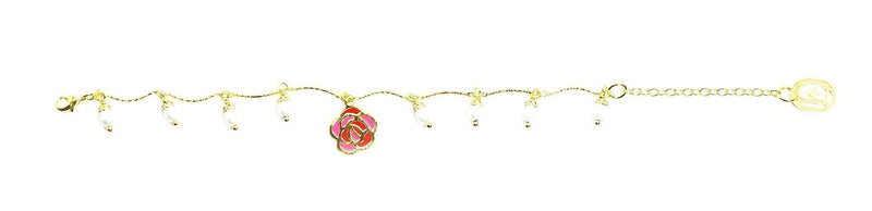 nuagedetoiles Bracciale Rosa con perle