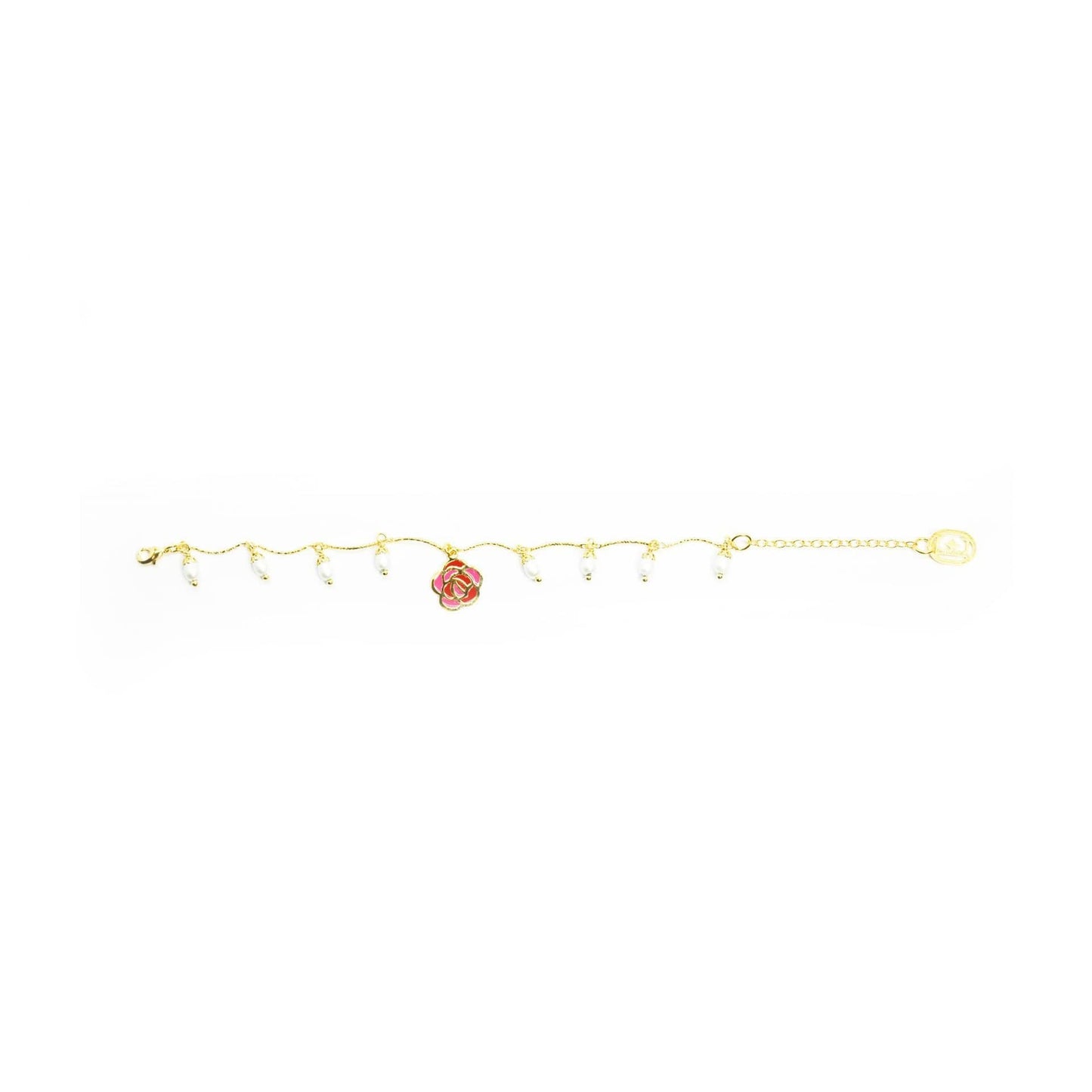 nuagedetoiles Bracciale Rosa con perle