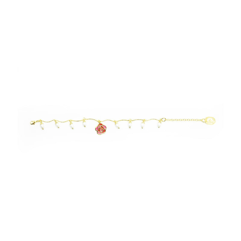 nuagedetoiles Bracciale Rosa con perle