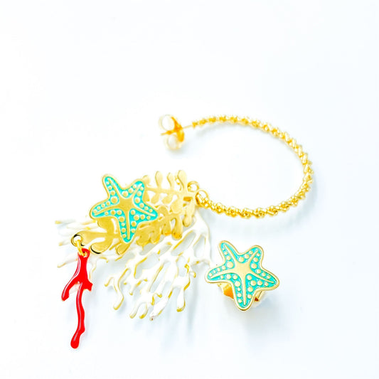 nuagedetoiles camp 35mm corallo bianco+alga+stella+lobo