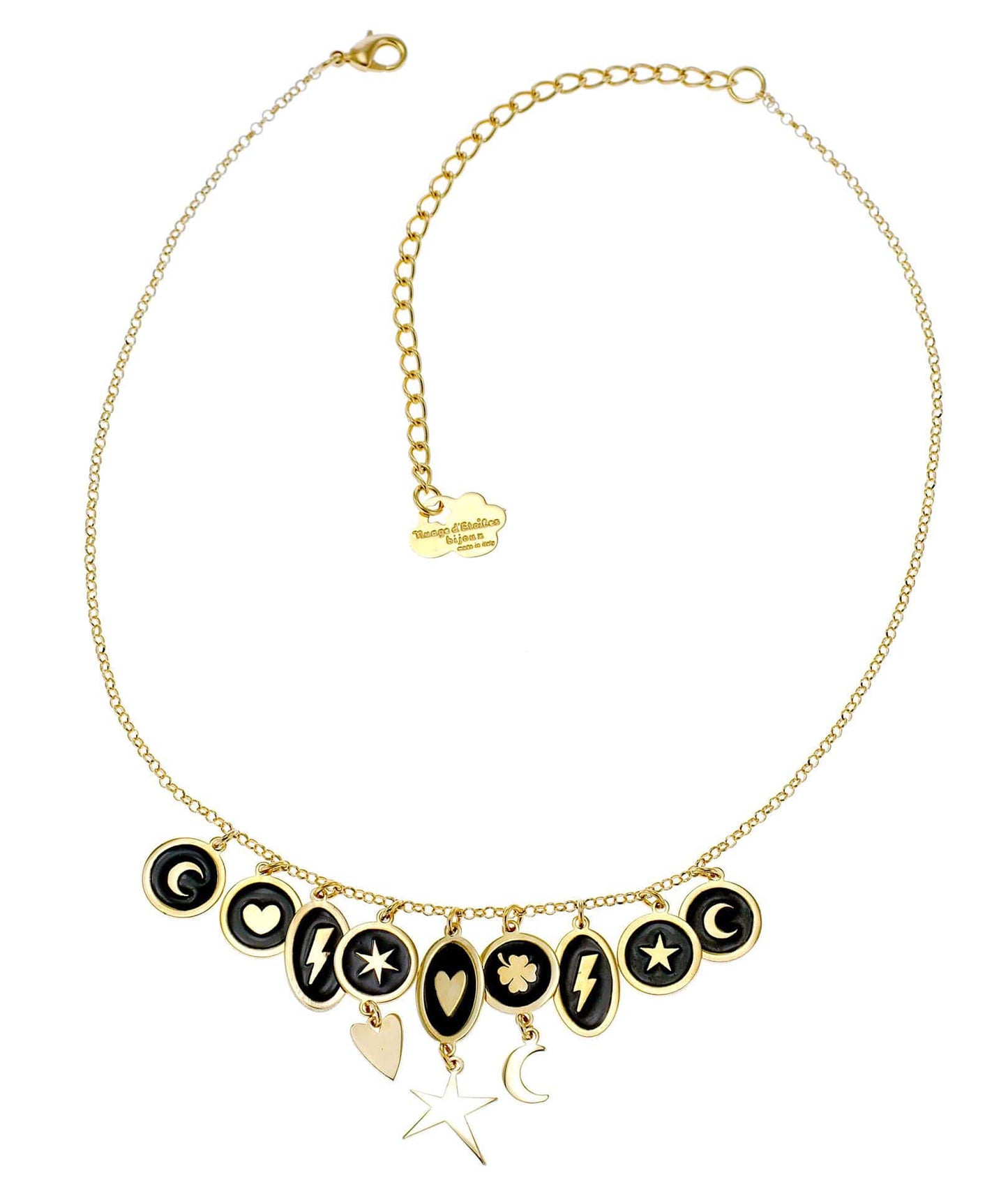 nuagedetoiles Collana chandelier tondi ovali con elementi