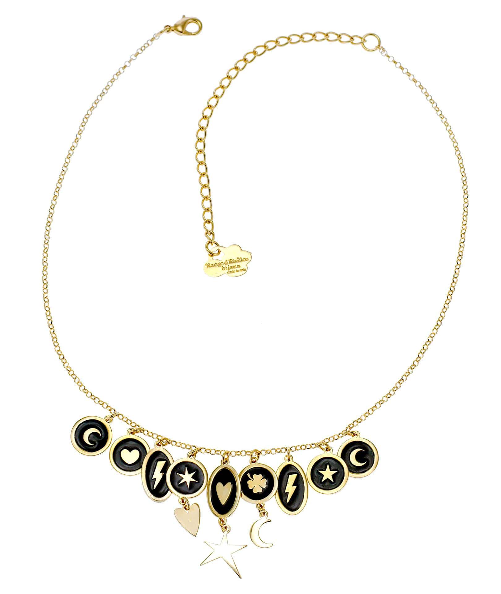 nuagedetoiles Collana chandelier tondi ovali con elementi