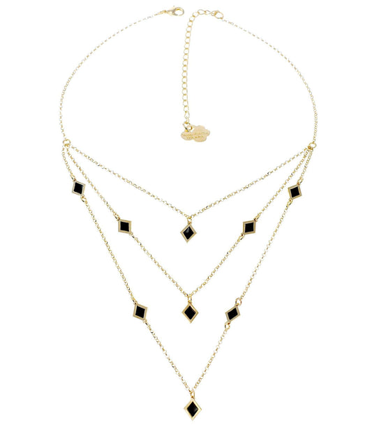 nuagedetoiles collana Collana 3 fili rombini