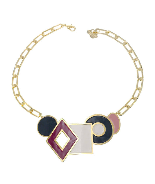 nuagedetoiles collana Collana piastra elementi geometrici