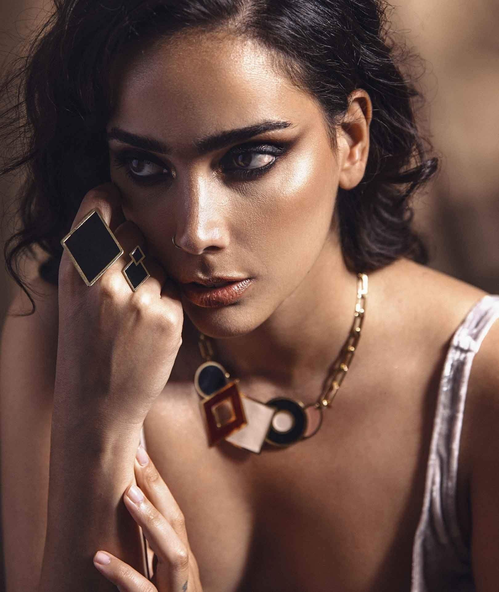 nuagedetoiles collana Collana piastra elementi geometrici