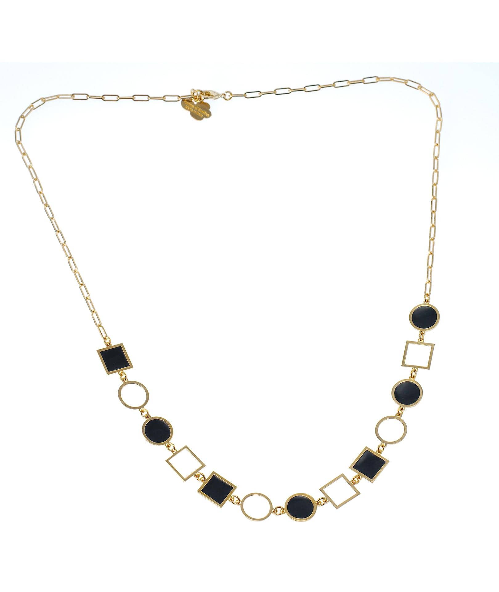 nuagedetoiles collana Collana quadrati/cerchi vuoti e pieni