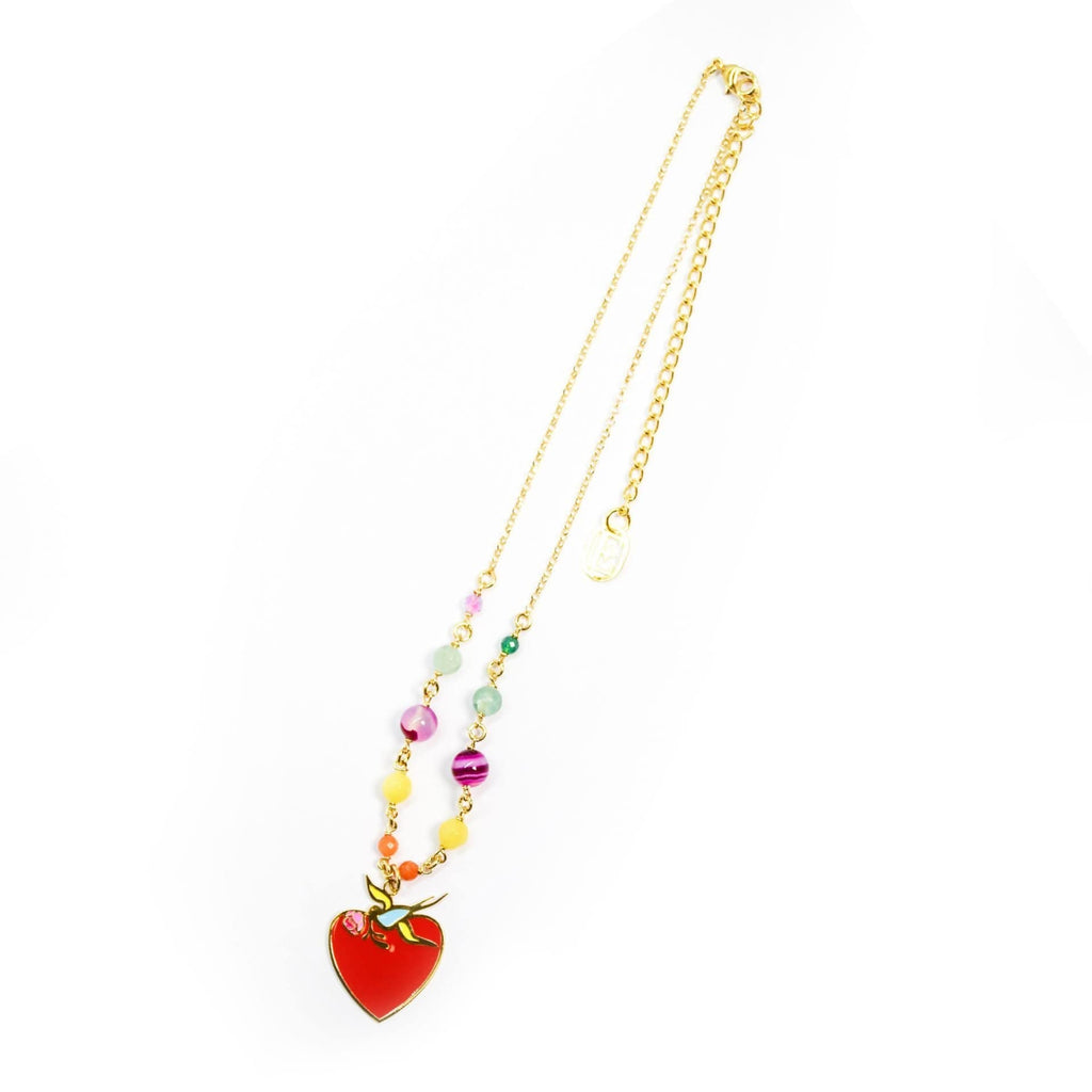 nuagedetoiles Collana Cuore rondine
