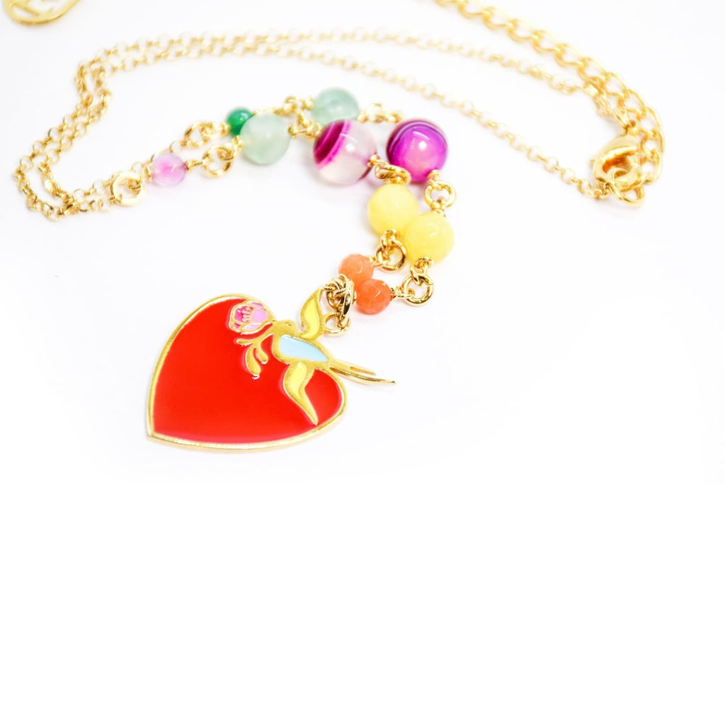 nuagedetoiles Collana Cuore rondine