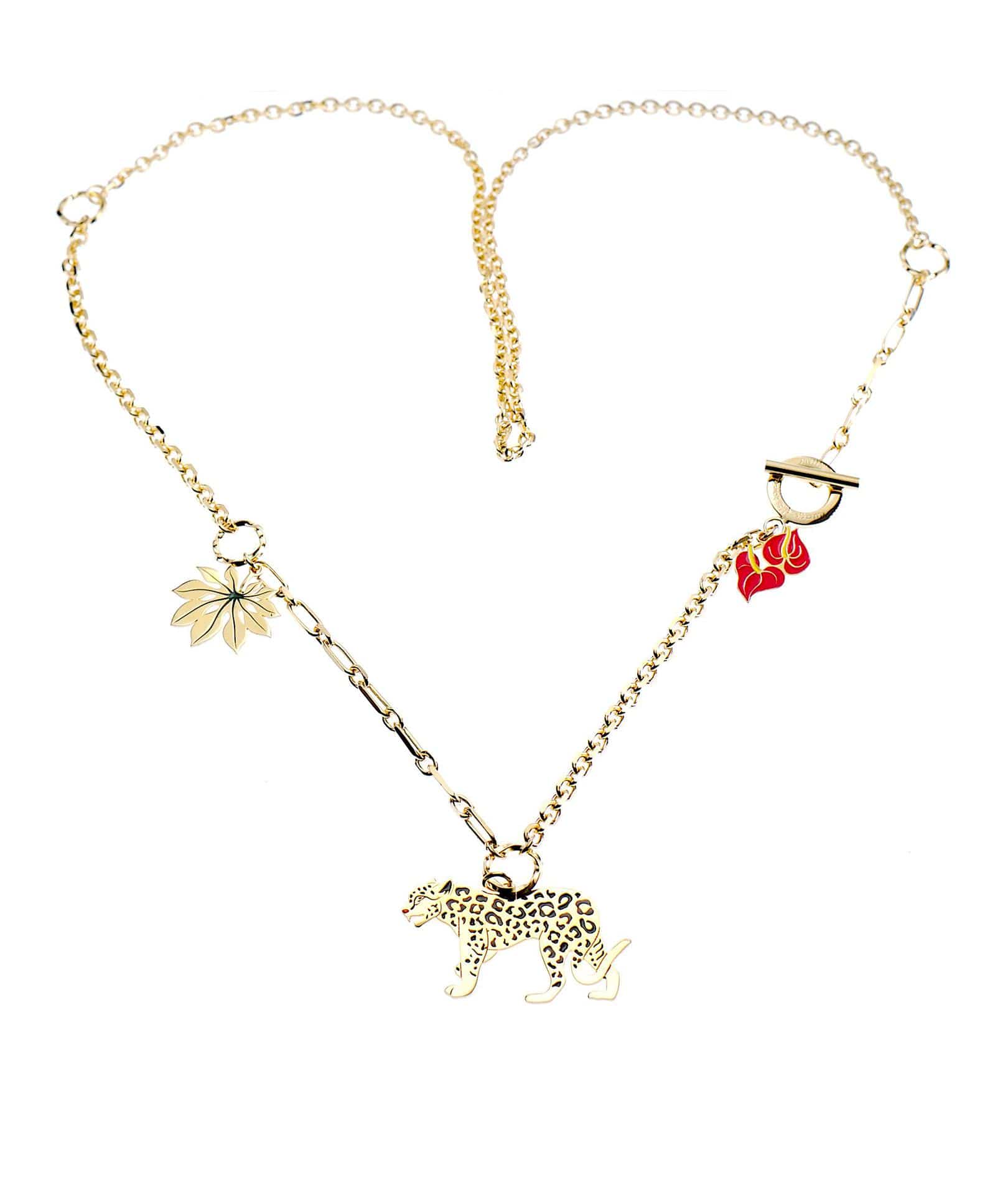 nuagedetoiles Collana giaguaro t-bar