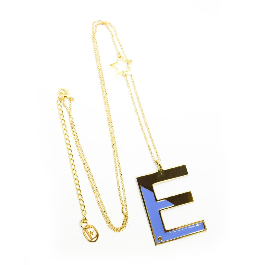 nuagedetoiles Collana Lettera metà smalto