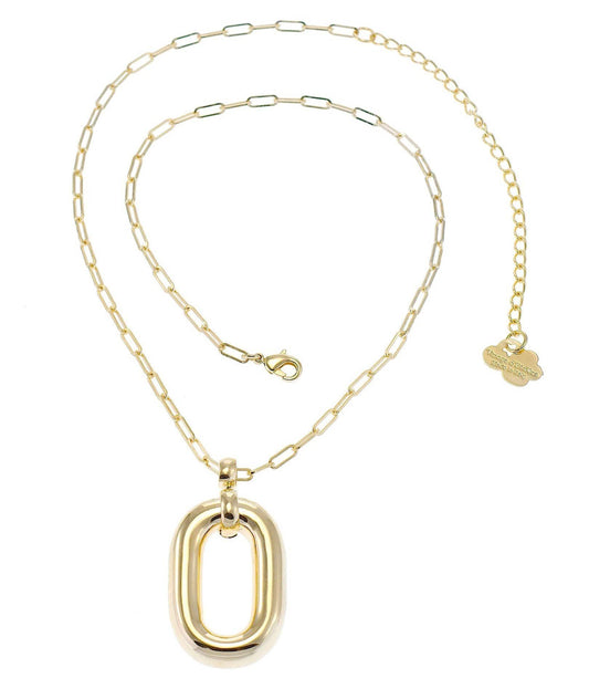 nuagedetoiles Collana Maglia Catena Ovale Liscia Allungata