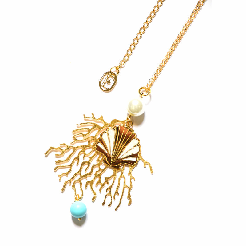nuagedetoiles collana Oro Giallo COLLANA LUNGA CORAL SHELL 2