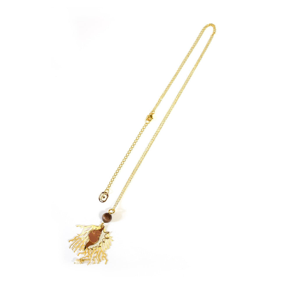 nuagedetoiles collana Oro Giallo COLLANA LUNGA CORALLO SHELL
