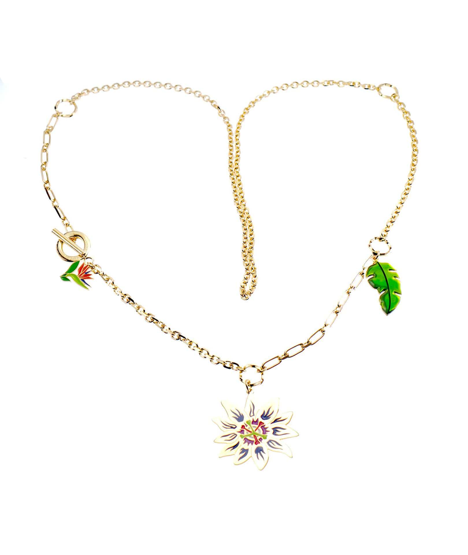 nuagedetoiles Collana passiflora t-bar