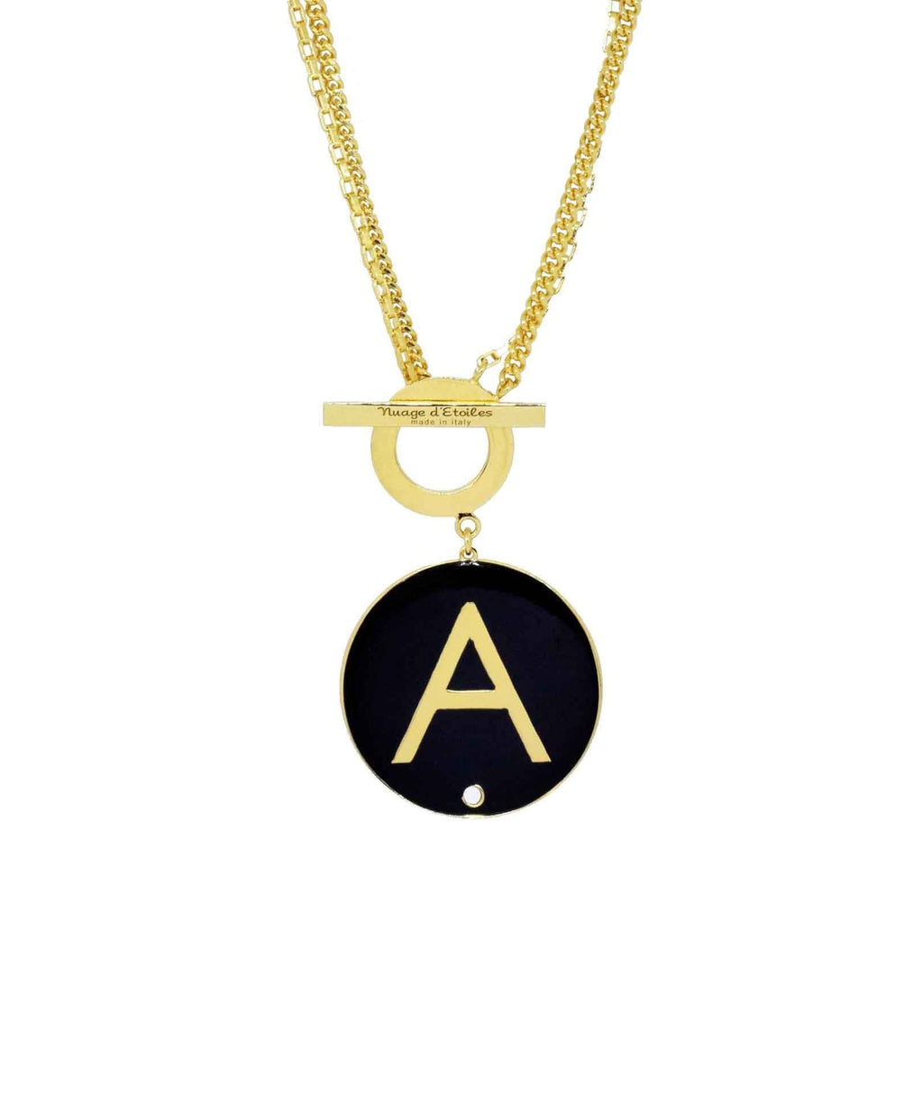 nuagedetoiles Collana t-bar con lettera grande
