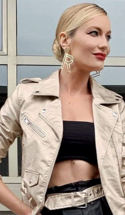 nuagedetoiles Orecchini a lobo con lettera grande