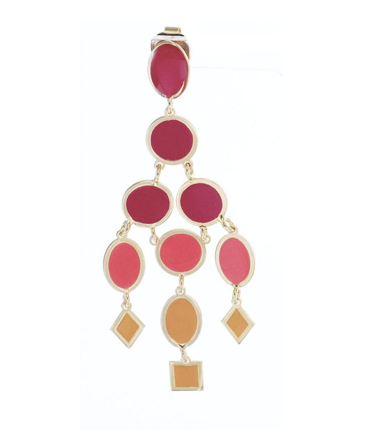 nuagedetoiles Orecchini chandelier elementi geometrici tondi ovali