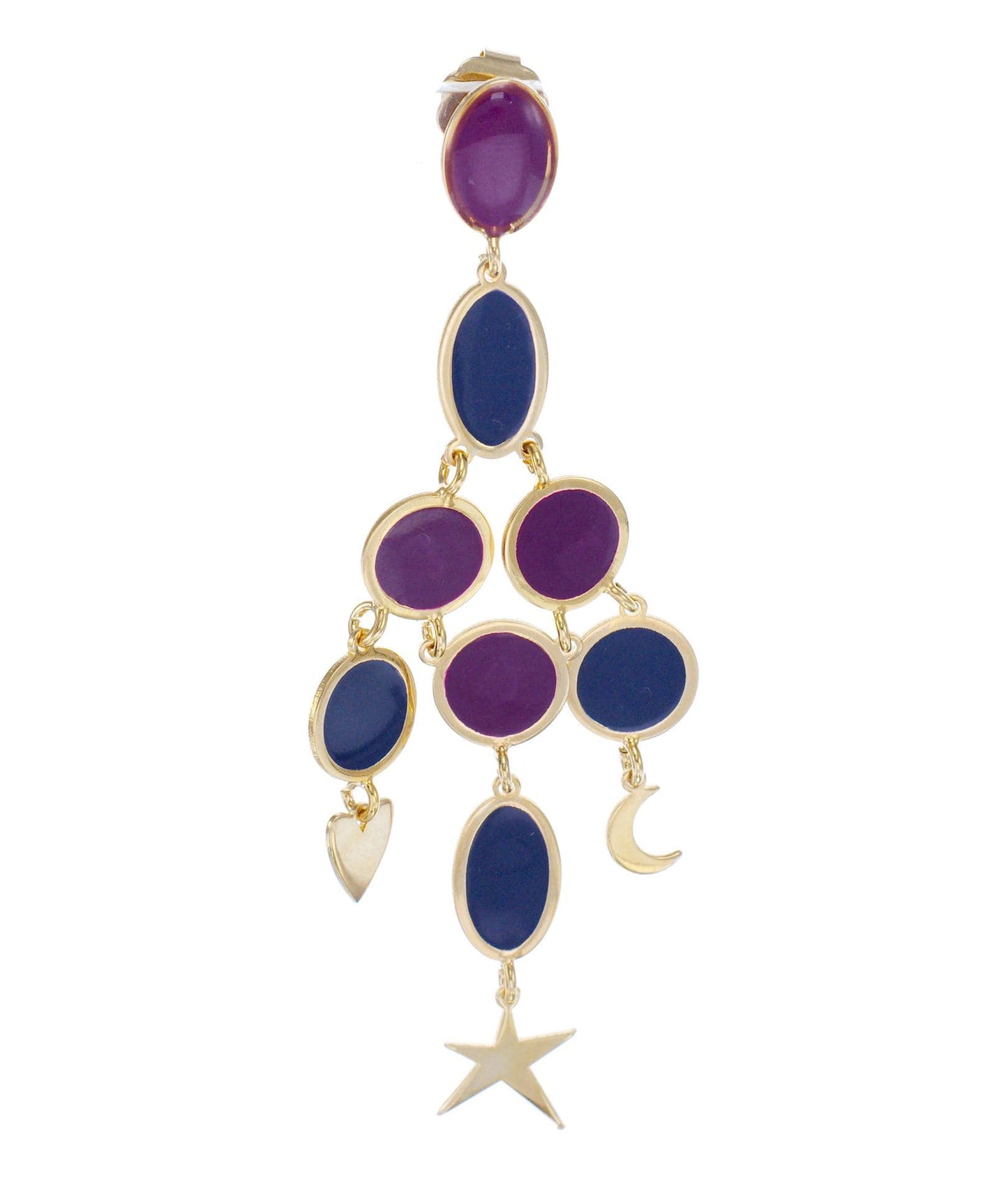 nuagedetoiles Orecchini chandelier tondi ovali cuore/stella/luna