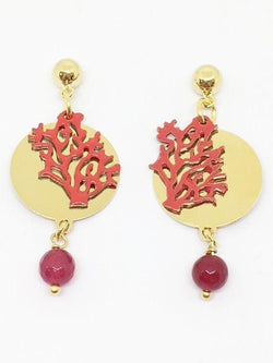 nuagedetoiles ORECCHINI CORAL GOLD