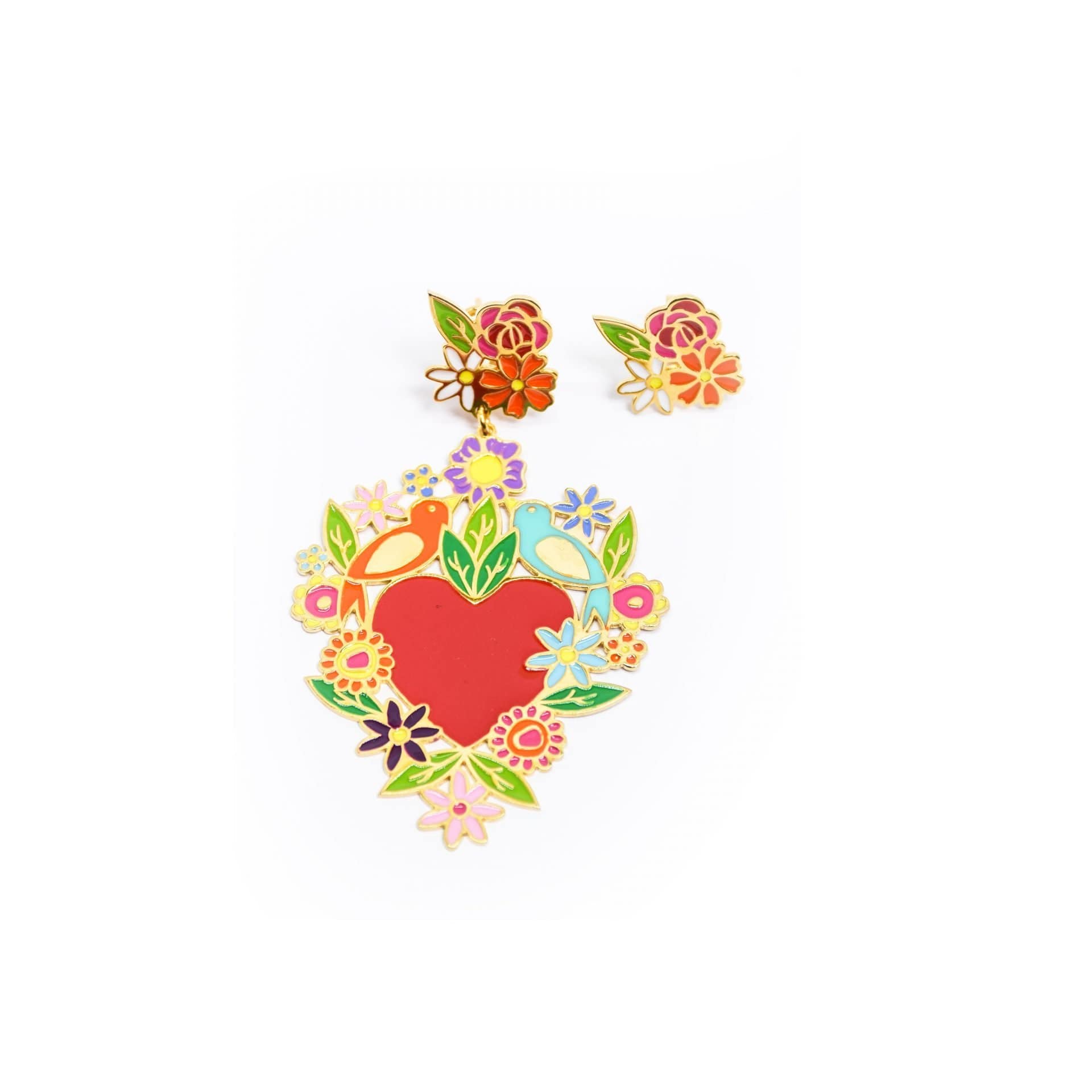 nuagedetoiles Orecchini Corazòn florito