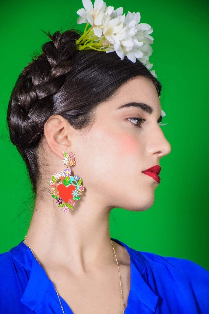 nuagedetoiles Orecchini Corazòn florito